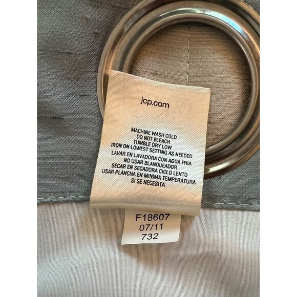 JCP One Polyester Grommet Panel Drapes Curtains Drapery 50x84" Blue Beige Brown - Picture 4 of 7
